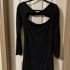 Elegant Black Long Sleeve Dress Oh Polly Backless
